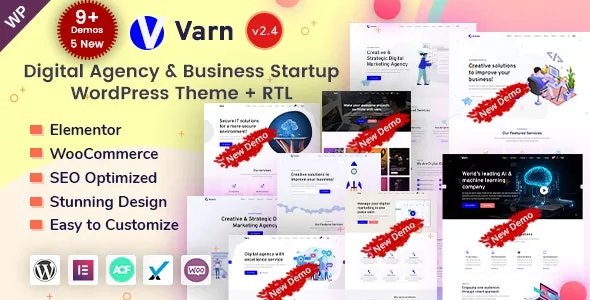 Varn - Elementor IT &amp; SEO Agency WordPress Theme v2.4