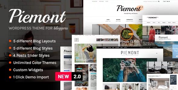 Piemont - Premium Travel &amp; Lifestyle Responsive WordPress Blog Theme v2.3
