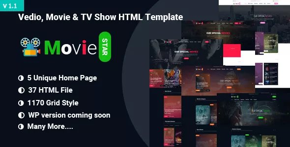 Movie Star - Movie, Video &amp; TV Show HTML Template v1.1