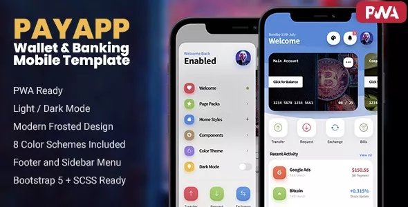 PayApp - Wallet &amp; Banking PWA Mobile Template v1.3