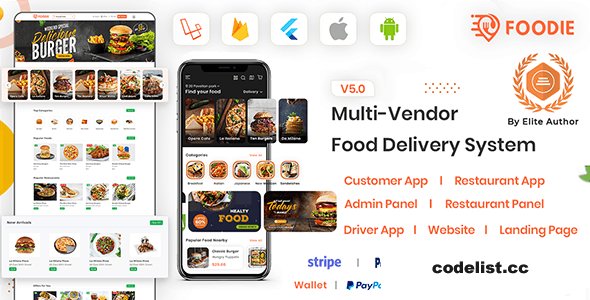 Foodie v5.0 - UberEats Clone - Food Delivery App - Multiple Restaurant Food Delivery Flutter App