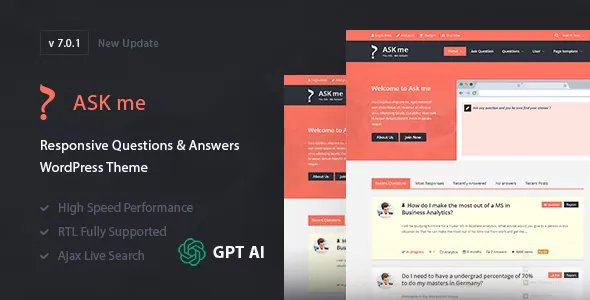 Ask Me - Responsive Questions &amp; Answers WordPress v7.0.1