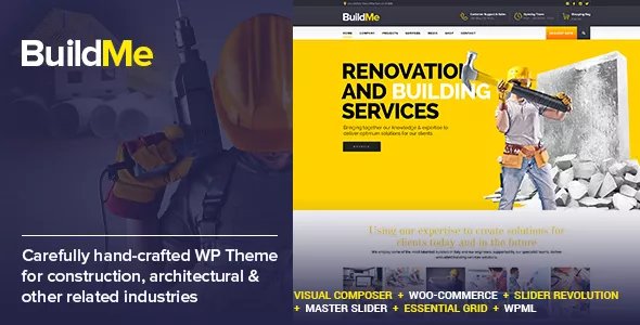BuildMe - Construction &amp; Architectural WP Theme v6.1