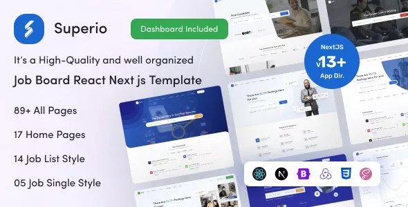Superio v1.9 - Job Portal &amp; Job Board React NextJS Template