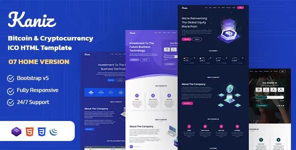 Kaniz - Bitcoin &amp; Cryptocurrency HTML Template