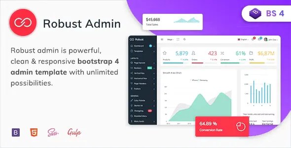 Robust v2.1 - Premium Bootstrap 4 Admin, Dashboard &amp; WebApp Kit Template