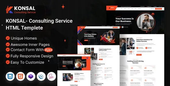 Konsal - Corporate Business &amp; Consulting HTML Template