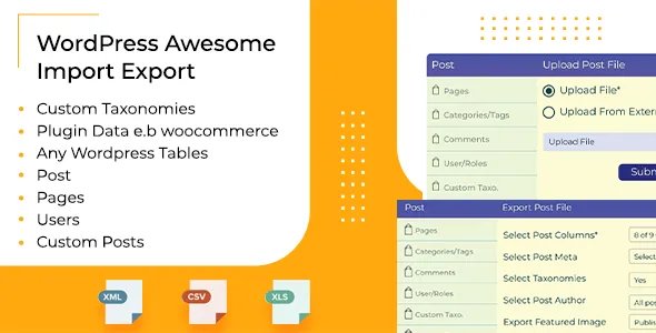 WordPress Awesome Import &amp; Export Plugin - Import &amp; Export WordPress Data v4.1.1