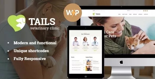 Tails - Veterinary Clinic, Pet Care &amp; Animal WordPress Theme + Shop