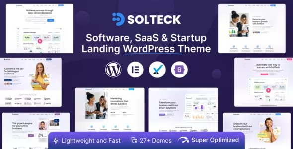 SolTeck - Software, Startup &amp; SaaS Landing WordPress Theme v1.0.3