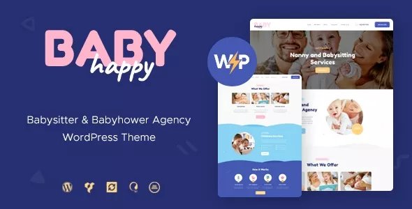 Happy Baby - Nanny &amp; Babysitting Services Children WordPress Theme v1.2.7