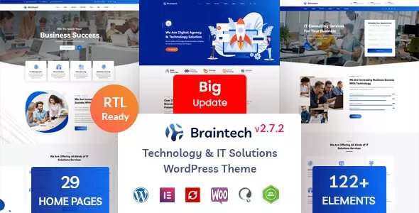 Braintech - Technology &amp; IT Solutions WordPress Theme v2.7.2