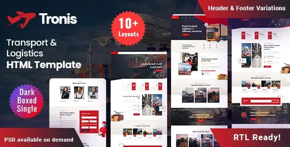 Tronis v1.1 - Transport &amp; Logistics HTML