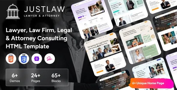 Justlaw - Lawyer, Law firm, Legal &amp; Attorney Consulting HTML Template