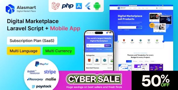 Alasmart - Digital Product Download Marketplace Laravel Script v4.1.1