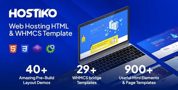 Hostiko - Hosting HTML &amp; WHMCS Template with Isometric Design v21.10.24