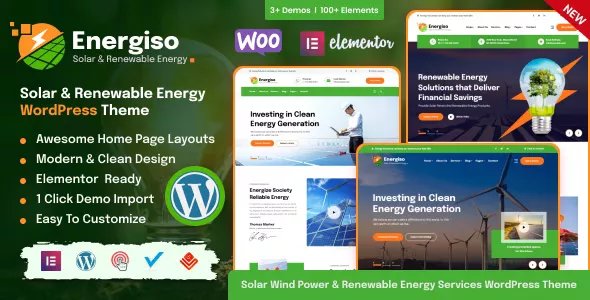 Energiso v1.3.1 - Solar Technology &amp; Renewable Energy WordPress Theme