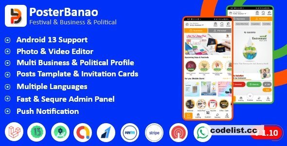 Poster Banao v1.10.1 - Poster Maker ,Festival &amp; Business &amp; Political , AdBanao Clone Poster Maker App - nulled
