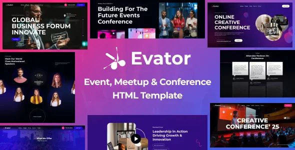 Evator - Event, Conference &amp; Meetup HTML Template