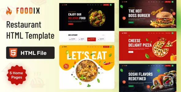 Foodix - Fast Foods &amp; Restaurants HTML + RTL Template