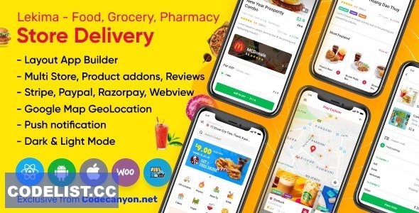 Lekima v2.9.0 - Store Delivery Full React Native Application for Wordpress WooCommerce