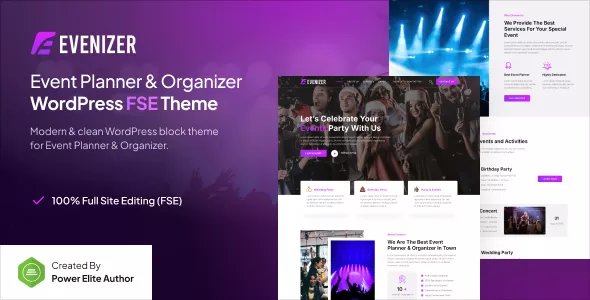 Evenizer - Event Planner &amp; Organizer FSE WordPress Theme v1.0.1