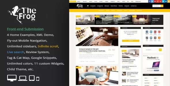 The Frog v4.6 - Creative News / Blog Magazine &amp; Front-end Submission WordPress Theme