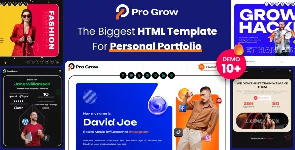 Pro Grow - Personal Portfolio CV Resume HTML Template