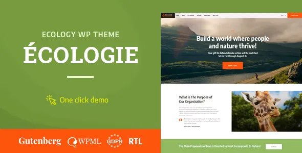 Ecologie - Environmental NGO & Ecology WordPress Theme v1.1.1