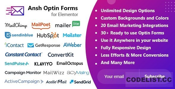 Ansh v2.0.0 - Optin Forms For Elementor