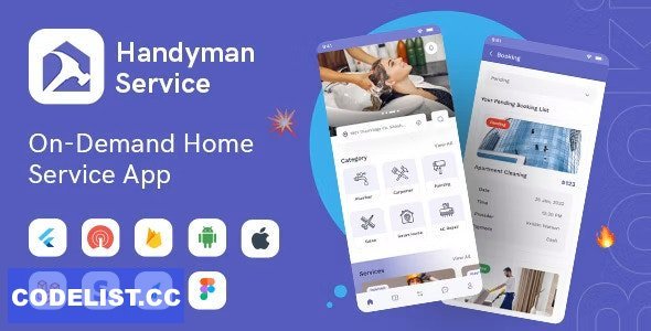 Handyman Service v9.2.1 - Flutter On-Demand Home Services App with Complete Solution