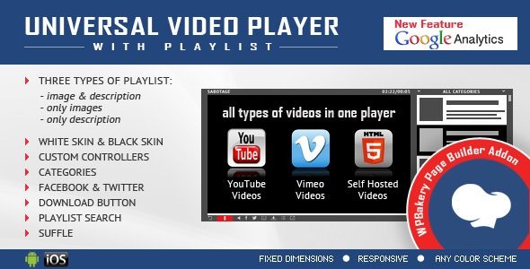 Universal Video Player for WPBakery Page Builder v2.5