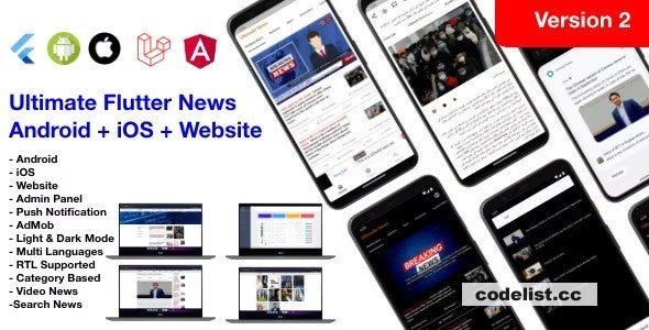 News Full App v3.0 - Flutter App Android + iOS + Website