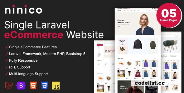 Ninico v1.7.8 - Minimal Laravel eCommerce Shop - nulled