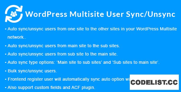 WordPress Multisite User Sync/Unsync v1.5.0