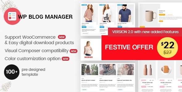 WP Blog Manager v2.0.5 - Plugin to Manage Design Blog