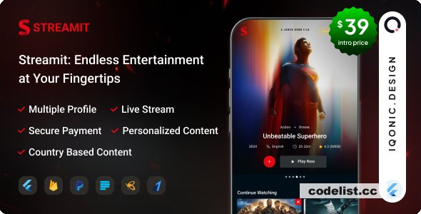 Streamit - OTT Streaming Flutter App (Add-on) v1.6.0