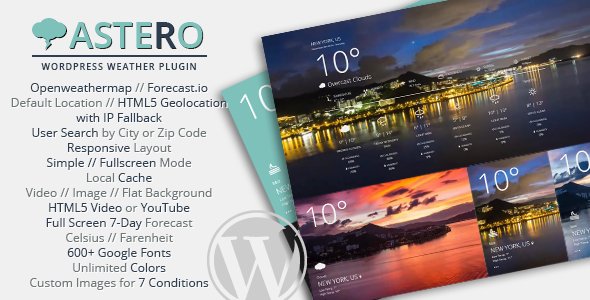 Astero WordPress Weather Plugin v2.1.0