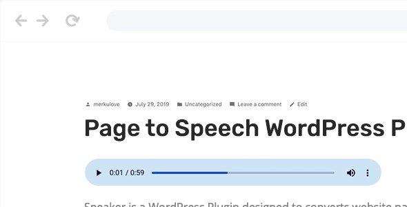 Speaker v2.1.1 - Page to Speech Plugin for WordPress