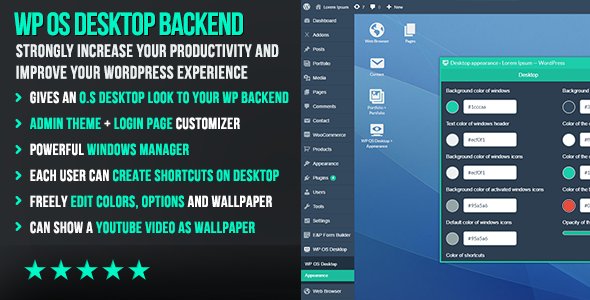 WP OS Desktop Backend v1.159 - More than a Wordpress Admin Theme