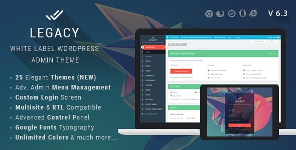 Legacy v9.2 - White label WordPress Admin Theme