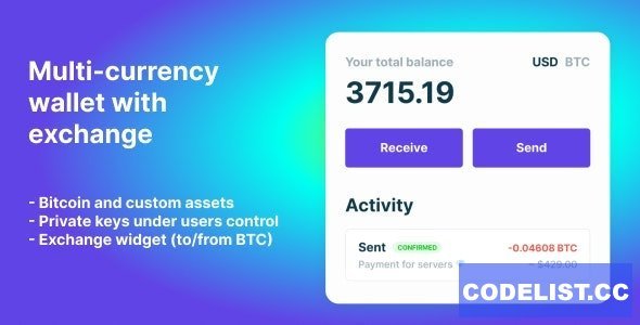 Bitcoin, Ethereum, ERC20 crypto wallets with exchange v1.1.1446