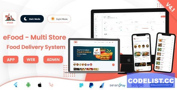eFood v4.1 - Food Delivery App with Laravel Admin Panel + Delivery Man App