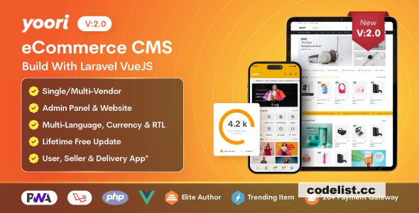 YOORI eCommerce  v2.0 - Single &amp; Multi-Vendor PWA Marketplace CMS - nulled