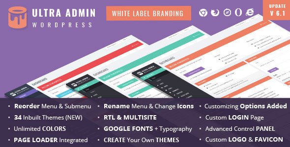 Ultra WordPress Admin Theme v10.1