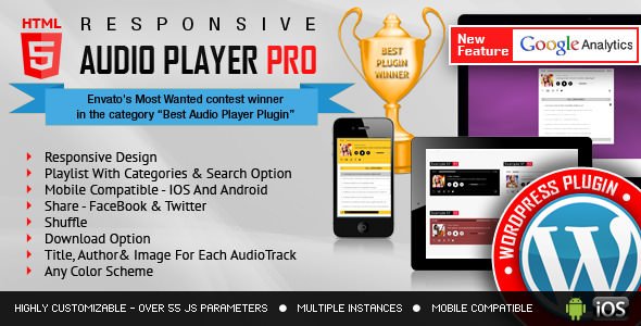 Responsive HTML5 Audio Player PRO v3.5.7