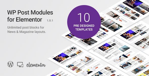 WP Post Modules for NewsPaper and Magazine Layouts (Elementor Addon) v1.8.1