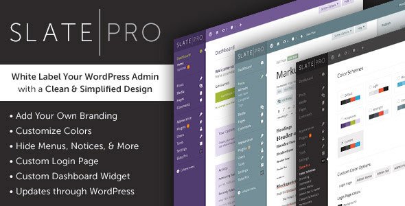 Slate Pro v1.1.9 - A White Label WordPress Admin Theme