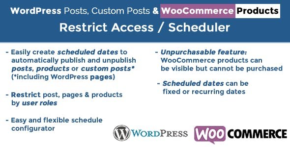 Post &amp; Products Scheduler / Restrict Access v5.4
