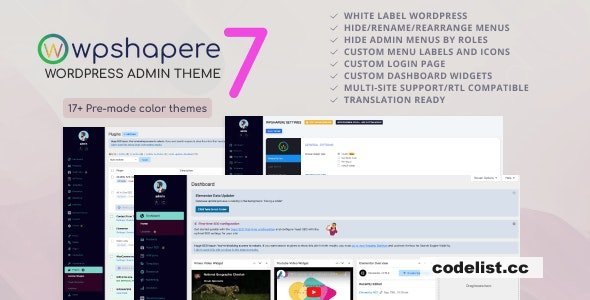 WPShapere v7.0.5 - Wordpress Admin Theme